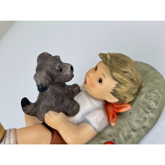 Vintage Berta Goebel 1996 "PALS" Boy Playing with Black Dog Figurine, Home Decor - Picture 3 of 8